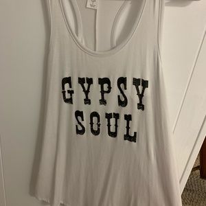 Gypsy soul white tank top size large